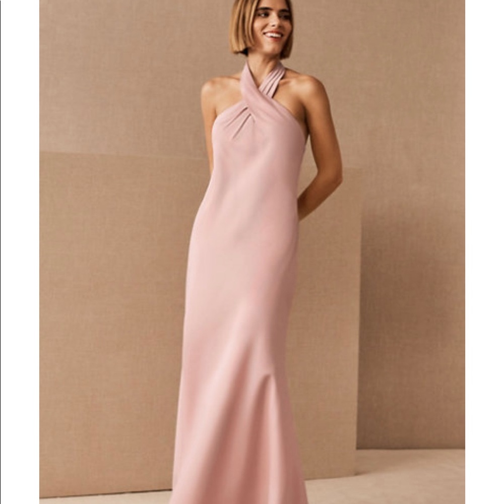 BHLDN Ruby Satin Charmeuse Dress Bridesmaid Dress in dusty rose